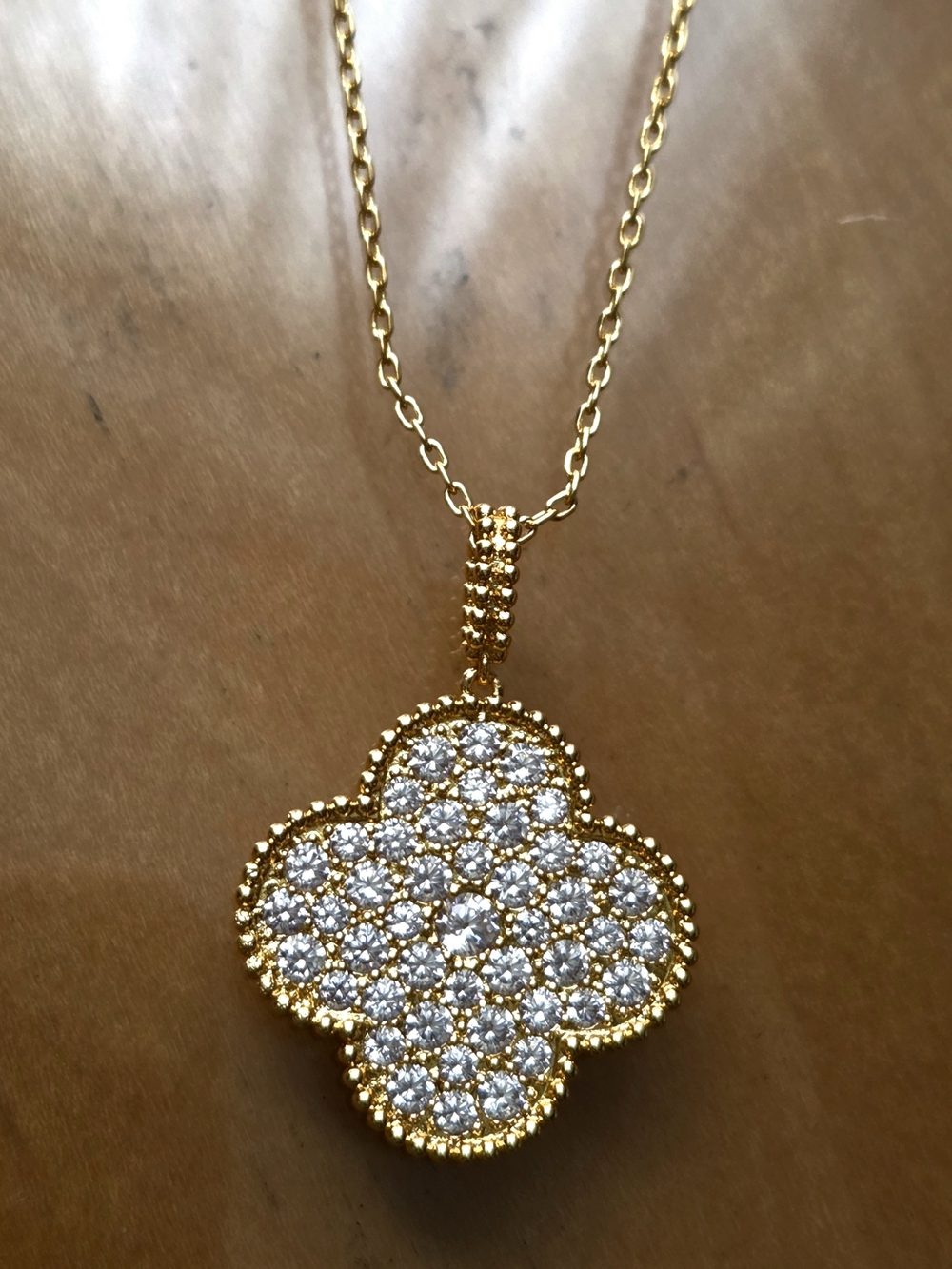 Fashion Designer Vintage Clover Necklace Sterling Silver Gold-Plated Jewelry - Picture 4 of 14